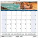 House of Doolittle Coastlines Monthly Wall Calendar - Julian Dates - Monthly - 12 Month - January 2026 to December 2026 - 1 Month Single Page Layout - 1.38" x 1.50" Block - Wire Bound - Sea Blue - 12" Height x 12" Width - Reference Calendar, Eyelet -