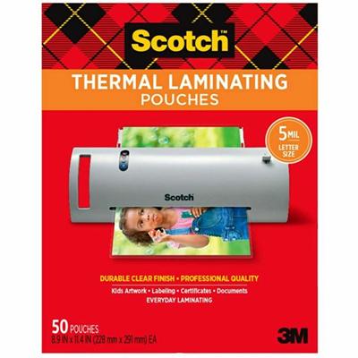 Scotch Thermal Laminating Pouches - Laminating Pouch/Sheet Size: 8.90" Width x 11.40" Length x 5 mil Thickness - Glossy - for Photo, Document, Schedule, Presentation, Phone List, Certificate, Sign, Award, Calendar, Artwork - Double Sided, Photo-safe 
