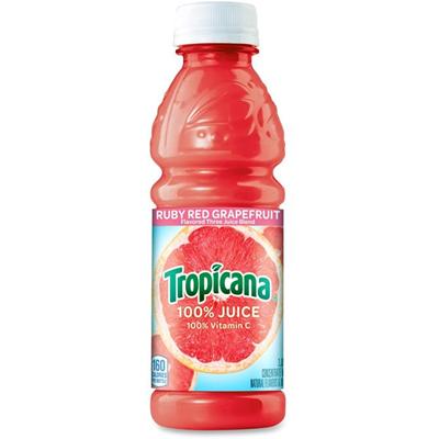 Tropicana Bottled Ruby Red Grapefruit Juice - 10 fl oz (296 mL) - 24 / Carton