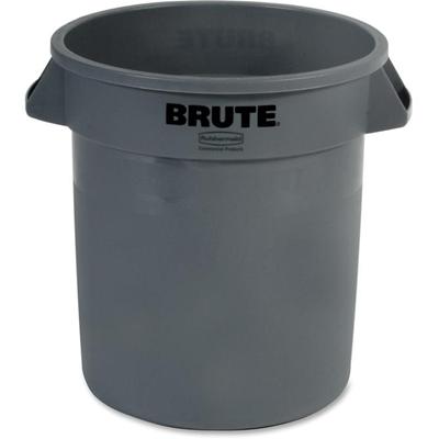 Rubbermaid Commercial Brute 10-Gallon Vented Container - 10 gal - Handle, Reinforced, Damage Resistant, Warp Resistant, UV Resistant, Tear Resistant, Durable - 17.3" - Plastic - Gray - 1 Each