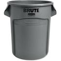 Rubbermaid Commercial Brute 20-Gallon Vented Container - 20 gal Capacity - Round - Handle, Reinforced, UV Coated, Fade Resistant, Damage Resistant, Warp Resistant, Crack Resistant, Crush Resistant - 22.9" Height x 19.4" Diameter - Plastic - Gray - 1 