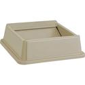 Rubbermaid Commercial Untouchable Square Swing Top - Square - Beige - 1 Each