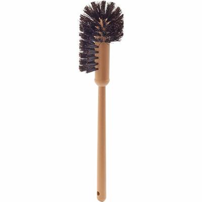 Rubbermaid Commercial 17" Handle Toilet Bowl Brush - 1.50" Synthetic Polypropylene Bristle - 17" Handle Length - 18.5" Overall Length - Plastic Handle - Brown, Yellow - 1 Each