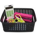Advantus Plastic Weave Bins - 4" Height x 7.25" Width x 10" Depth - Desktop - Secure Grip - Black - Plastic - 1 Pack