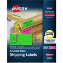 Avery&reg; 2"x 4" Neon Shipping Labels with Sure Feed, 500 Labels (5956) - x 2" Width x 4" Length - Permanent Adhesive - Rectangle - Inkjet, Laser - Matte - Neon Green, Neon Yellow, Neon Magenta - Paper - Jam Resistant, Stick & Stay, Smudge Resistant