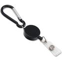 Advantus Metal Badge Reel/Carabiner Set - Nylon, Metal - Black - 1 Pack