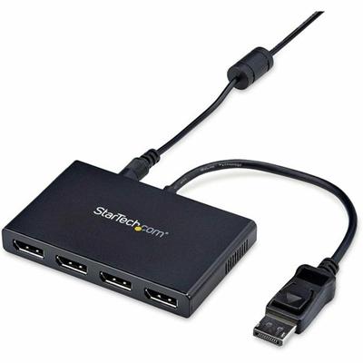 StarTech.com MST hub - DisplayPort to 4x DisplayPort - 3840 × 2160 - 78.74" Maximum Operating Distance - DisplayPort - Plastic