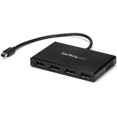 StarTech.com MST hub - Mini DisplayPort to 4x DisplayPort - 60 Hz - 30 Hz to 60 Hz - 3840 × 2160 - DisplayPort - Plastic