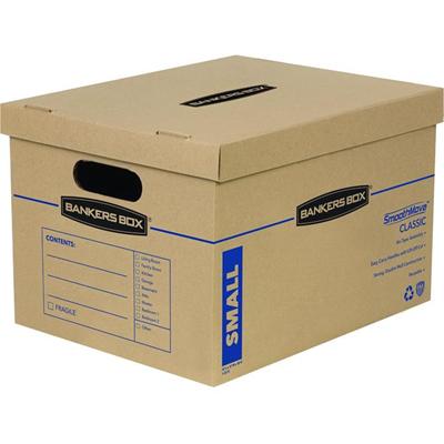Bankers Box SmoothMove Classic Moving Boxes, Small 15pk - Internal Dimensions: 12" Width x 15" Depth x 10" Height - External Dimensions: 12.5" Width x 16.3" Depth x 10.5" Height - Lift-off Closure - Corrugated Cardboard - Kraft - Recycled - 15 Pack