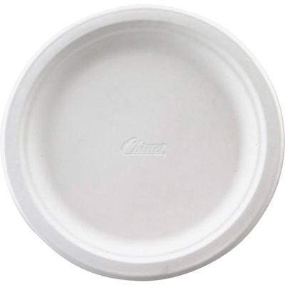 Chinet Classic 9-3/4" Round Plates - Disposable - Microwave Safe - 9.8" Diameter - 125/Bag - 4 / Carton