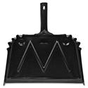 Genuine Joe Heavy-Duty Metal Dustpan - 16" Wide - Steel - Black - 1 Each