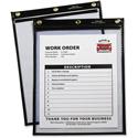 C-Line Heavy-Duty Super-Heavyweight Plus Stitched Shop Ticket Holders - 9" x 12" - Vinyl - Black - Heavyweight, Reinforced - 15 / Box