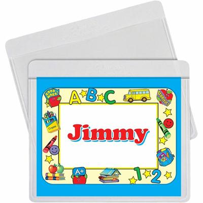 C-Line Self-Adhesive Labeling Pockets, Clear, 3-3/4 x 3, 25/PK - 3 3/5" Height x 4" Width x 1/16" Length - Rectangle - Write-on Label - 1 Pack