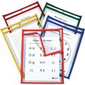 C-Line Super Heavyweight Plus Reusable Dry Erase Pockets - Red, Orange, Yellow, Green, Blue Frame - Rectangle - Reusable, Heavyweight, Sturdy, Easy to Clean, Eyelet - 25 / Box