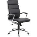 Boss Contemporary Executive Highback In Caressoft Plus - Black Seat Color - Vinyl Seat Material - Chrome, Black Frame Color - Chrome Frame Material - High Back - 5-star Base - Black - 1 Each