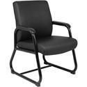 Boss Heavy Duty Guest Chair - Black Seat Color - Vinyl Seat Material - Black Frame Color - Metal Frame Material - Sled Base - Black - 1 Each