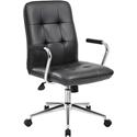 Boss Modern Office Chair with Chrome Arms - Black Seat Color - Vinyl Seat Material - Chrome, Black Frame Color - Chrome Frame Material - 5-star Base - Black - 1 Each