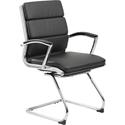 Boss Contemporary Executive Guest Chair In Caressoft Plus - Black Seat Color - Vinyl Seat Material - Cantilever Base - Black - 1 Each