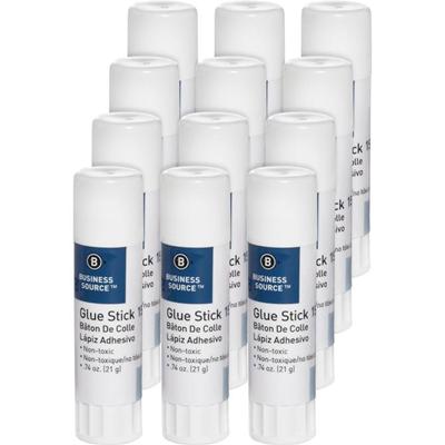 Business Source Glue Stick - 0.74 oz - White - 12 / Pack