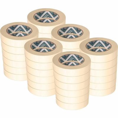 Business Source Utility-purpose Masking Tape - 60 yd Length x 1" Width - 3" Core - Tan - Crepe Paper Backing - Pressure Sensitive - For General Purpose, Holding, Bundling, Sealing, Masking - 9/Pack - 4 / Carton