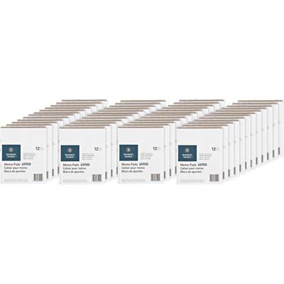 Business Source Plain Memo Pads - 100 Sheets - Plain - Glued - Unruled Front Ruling - 15 lb Basis Weight - 3" x 5" Sheet Size - White Paper - Chipboard Backing - 1 Dozen/Pack - 36 / Carton