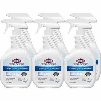 Clorox Healthcare Bleach Germicidal Cleaner Spray - For Multipurpose - Ready-To-Use - 32 fl oz (1 quart) - Recommended For: Germs Remover, Virus Remover - White, Clear Bottle - 6 / Carton