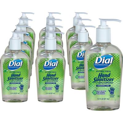 Dial Hand Sanitizer - 7.50 fl oz - Pump Bottle Dispenser - Kill Germs, Bacteria Remover, Mold Remover, Yeast Remover - Hand - Moisturizing - Clear - Fragrance-free, Dye-free - 12 / Carton