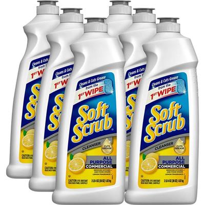 Soft Scrub All Purpose Cleanser - For Multi Surface, Multipurpose - 36 fl oz (1.1 quart) - Lemon Scent - Non-scratching, Residue-free - 6 / Carton