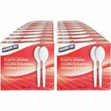 Genuine Joe Heavyweight Disposable Spoons - Disposable - White - 100/Box - 40 / Carton