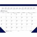 House of Doolittle Academic Desk Pad Calendar - Academic - Julian Dates - Monthly - 14 Month - July 2025 to August 2026 - 1 Month Single Page Layout - 2.13" x 3" Block - Desk Pad - Blue - Simulated Leather, Vinyl - Perforated, Reference Calendar - 1 