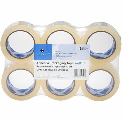 Sparco Premium Heavy-duty Packaging Tape Roll - 55 yd Length x 1.88" Width x 3 mil Thickness - 3" Core - Clear - Acrylic Backing - Tear Resistant, Split Resistant, Breakage Resistance - 6 / Pack