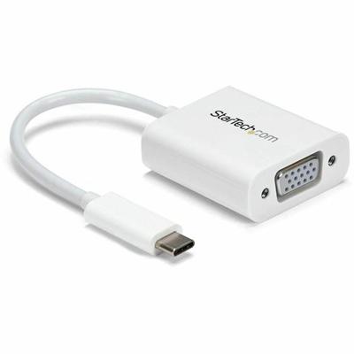 StarTech.com USB-C to VGA adapter - USB Type-C to VGA Video Converter - White - 1 x 15-pin HD-15 - Female - 1 x 24-pin USB 3.1 Type C - Male - White - 1 Each