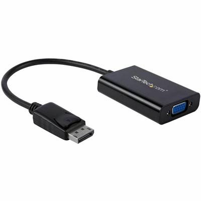 StarTech.com DisplayPort to VGA Adapter with Audio - DP to VGA Converter - 1920x1200 - 1 x 20-pin DisplayPort 1.2 Digital Audio/Video - Male - 1 x 15-pin HD-15 - Female, 1 x Mini-phone Audio - Female, 1 x 5-pin Micro USB Type B - Female - Black - 1 E