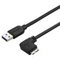 StarTech.com Slim Micro USB 3.0 Cable - Right-angle Micro-USB - 1m (3ft) - 3.28 ft USB Data Transfer Cable for Tablet, Hard Drive, Card Reader, Desktop Computer, Notebook - First End: 1 x 9-pin USB 3.0 Type A - Male - Second End: 1 x 10-pin Micro USB