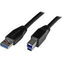 StarTech.com Active USB 3.0 USB-A to USB-B cable - 5m (15ft) - 16.40 ft USB/USB-B Data Transfer Cable for Portable Hard Drive, Hard Disk Drive Enclosure, Docking Station - First End: 1 x 9-pin USB 3.0 Type A - Male - Second End: 1 x 9-pin USB 3.0 Typ