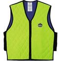 Ergodyne Chill-Its Evaporative Cooling Vest - Large - Polymer, Nylon - Lime - Comfortable, High Visibility, Ventilation, Stretchable, Water Repellent, Lightweight, Durable, Washable, Zipper Closure - 1 Each