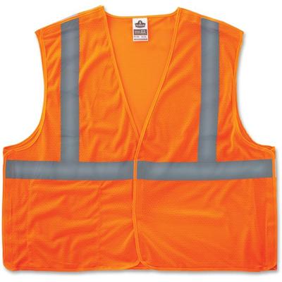 Ergodyne Orange Econo Breakaway Vest - 2-Xtra Large/3-Xtra Large - Orange - Reflective, Machine Washable, Lightweight, Hook & Loop Closure, Pocket - 1 Each