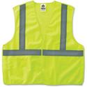 Ergodyne Lime Econo Breakaway Vest - Large/Extra Large - Lime - Reflective, Machine Washable, Lightweight, Hook & Loop Closure, Pocket - 1 Each