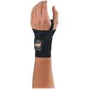Ergodyne ProFlex 4000 Single-Strap Wrist Support - Left-handed - 6" to 7" Waist Size - Black - 1 Each