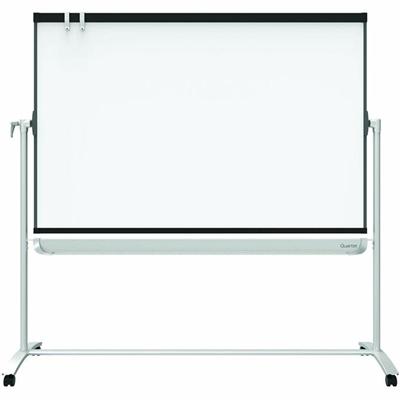 Quartet Magnetic Mobile Presentation Easel - 48" (4 ft) Width x 36" (3 ft) Height - White Painted Steel Surface - Graphite Frame - Magnetic - Assembly Required - 1 Each