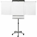 Quartet Compass Nano-Clean Magnetic Mobile Presentation Easel - 36" (3 ft) Width x 24" (2 ft) Height - White Painted Steel Surface - Graphite Aluminum Frame - Horizontal - Magnetic - 1 Each