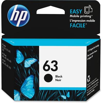 HP 63 Original Inkjet Ink Cartridge - Black - 1 Each - 170 Pages
