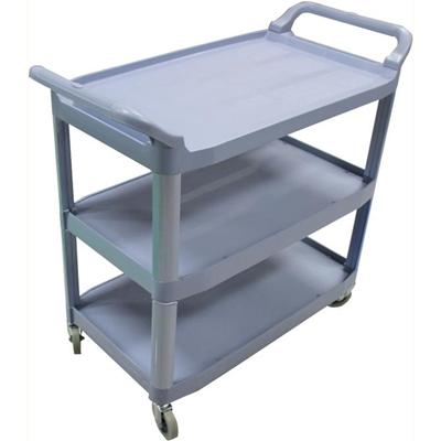 Impact 3-Shelf Bussing Cart - 3 Shelf - 200 lb Load Capacity - 4" Caster Size - 40" Length x 20" Width x 38" Height - Gray - 1 Each