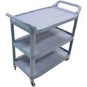 Impact 3-Shelf Bussing Cart - 3 Shelf - 200 lb Load Capacity - 4" Caster Size - 40" Length x 20" Width x 38" Height - Gray - 1 Each