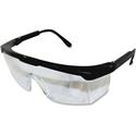 ProGuard Classic 801 Single Lens Safety Eyewear - Universal - Ultraviolet, Impact Protection - Polycarbonate - Black, Clear - Black Frame - Scratch Resistant, Adjustable Temple, High Visibility, Wraparound Lens, Comfortable, High Visibility - 12 / Bo