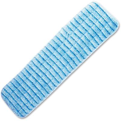 Impact Microfiber Flat Wet Mop - 5" Width x 18" Length - Absorbent, Durable, Washable - MicroFiber, Polypropylene - Blue - 12 / Bag