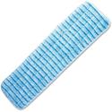 Impact Microfiber Flat Wet Mop - 5" Width x 18" Length - Absorbent, Durable, Washable - MicroFiber, Polypropylene - Blue - 12 / Bag