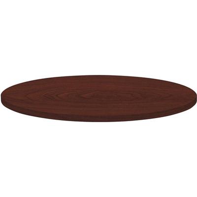Lorell Hospitality Collection Tabletop - Round Top - 1" Table Top Thickness x 42" Table Top Diameter - Breakroom, Cafeteria - Assembly Required - High Pressure Laminate (HPL), Mahogany - Particleboard, Polyvinyl Chloride (PVC) - 1 Each