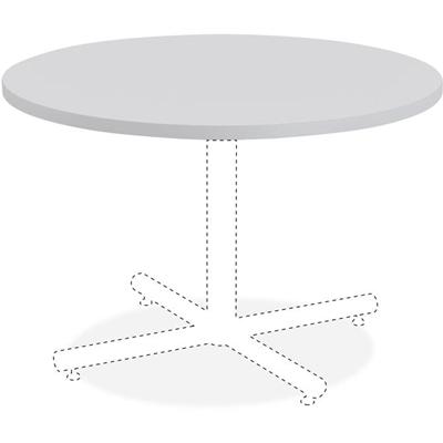 Lorell Hospitality Collection Tabletop - Round Top - 1" Table Top Thickness x 42" Table Top Diameter - Breakroom, Cafeteria - Assembly Required - High Pressure Laminate (HPL), Light Gray - Particleboard, Polyvinyl Chloride (PVC) - 1 Each