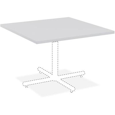 Lorell Hospitality Collection Tabletop - Square Top - 36" Table Top Length x 36" Table Top Width x 1" Table Top Thickness - Breakroom, Cafeteria - Assembly Required - High Pressure Laminate (HPL), Light Gray - Particleboard Top Material - 1 Each